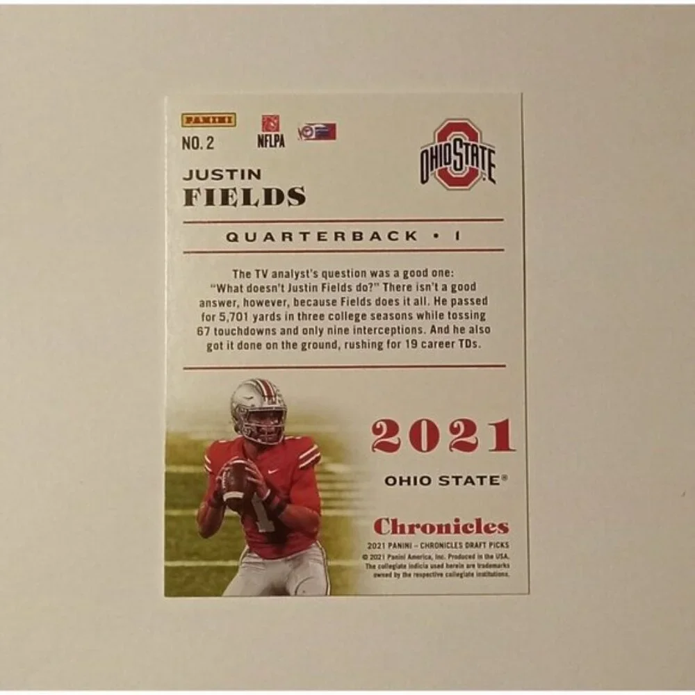 2021 Panini Chronicles Draft Justin Fields Rookie RC #2 Buckeyes